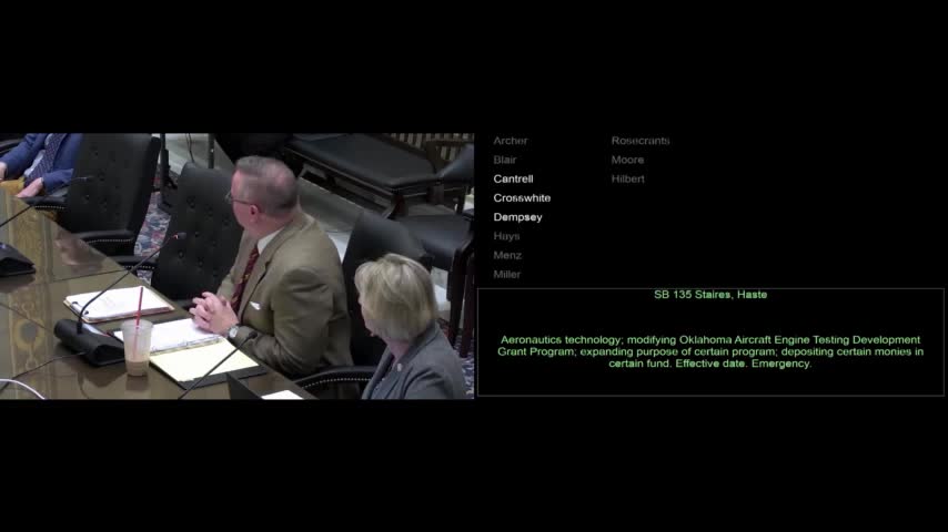 Subcommittee approves bill to let Oklahoma aircraft engine testing program cover rocket engines