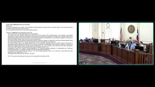Historic Commission reviews preservation plans for Alonzo Building renovation