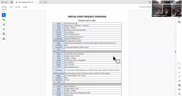 Park and Rec approves multiple events, denies dog‑yoga request; minutes approved