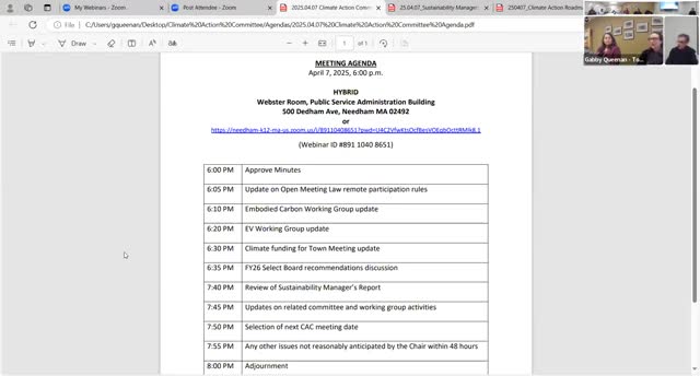 Finance Committee recommends $250K for Climate Action Roadmap grant matching