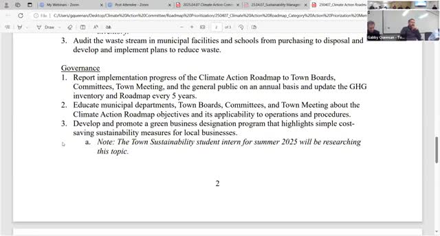Needham climate committee votes to keep FY26 priorities focused on projects already underway