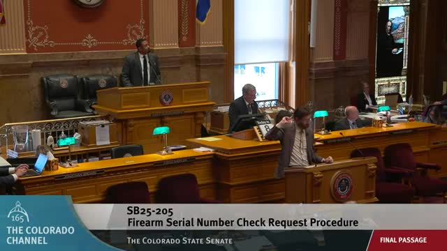 Senate approves standardized firearm serial-number check procedure bill