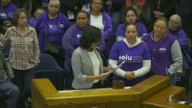 Caregivers urge support for increased pay and healthcare access at board meeting