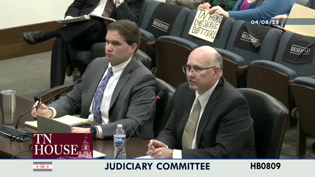 Tennessee panel debates chemical safety and House Bill 809's impact on litigation rights