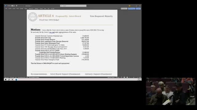 Town Meeting Approves $65.9M Budget and Closes Breakneck Hill Fund
