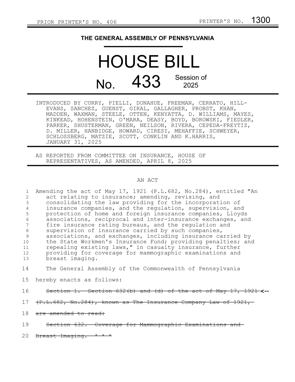 Pennsylvania amends insurance law to require annual mammogram coverage for individuals over 40