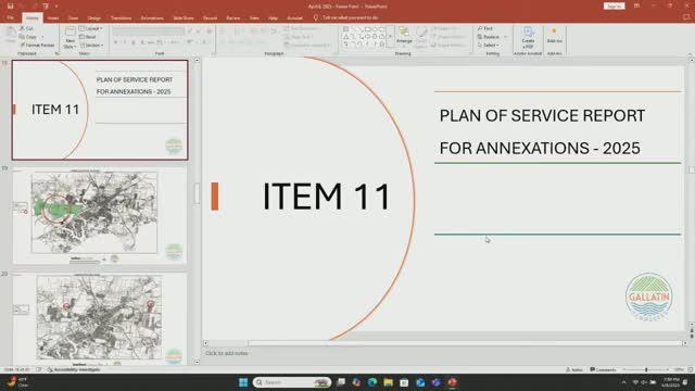Council hears annual annexation plan‑of‑service report; member seeks resolution to close Long Hollow corridor item