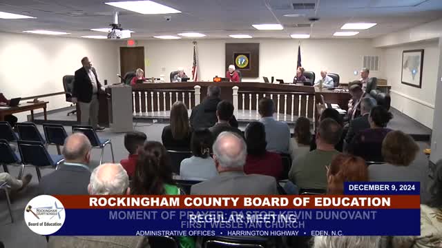Rockingham County Schools inducts new board members and honors outgoing member Huss