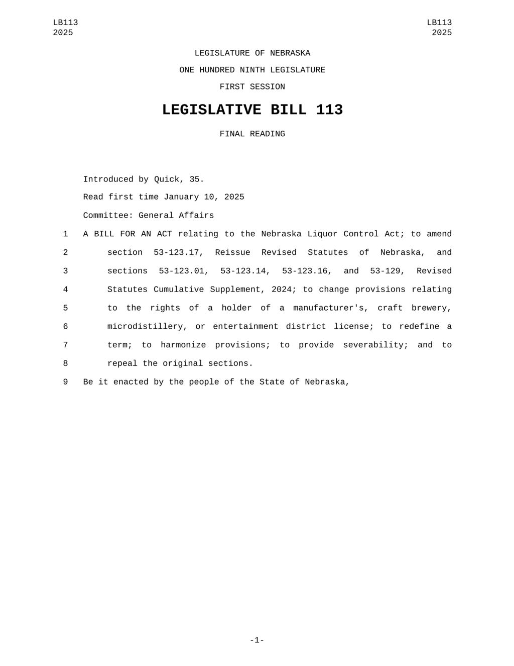 Nebraska updates liquor license regulations for entertainment districts