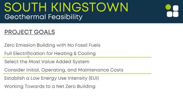 Phil Conte presents geothermal feasibility study for South Kingstown High School project