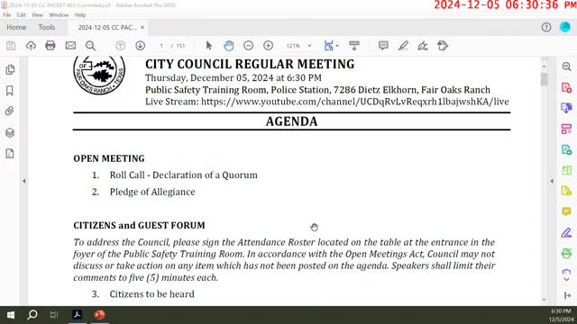 David Fairhurst advocates trail reconnection at Fair Oaks Ranch city council meeting