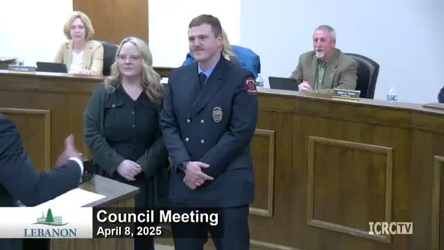 Lebanon Fire Division swears in two new career firefighters Chris Fain and Mira Butterfield