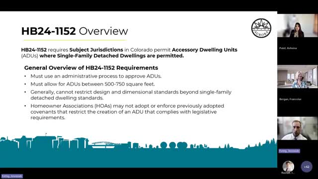 Aurora City Council reviews new state bill on Accessory Dwelling Units regulations