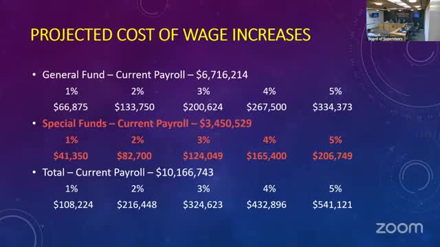 County Board discusses potential 3% salary increase amid economic uncertainty