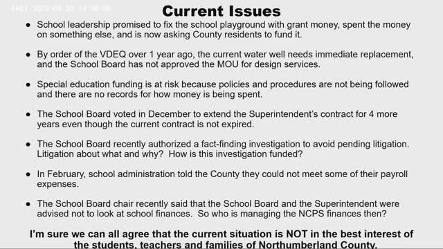 Northumberland County Supervisors demand accountability during school finance discussion