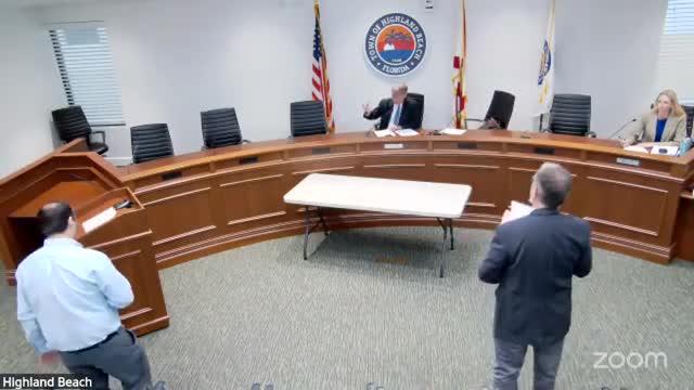 Homeowner Dennis Petroff addresses citation for construction permit delays in Highland Beach