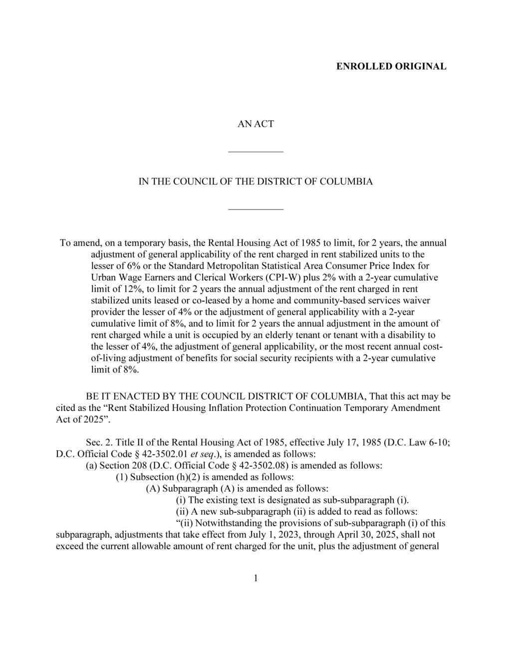 New rent adjustment regulations enacted for elderly and disabled tenants in DC