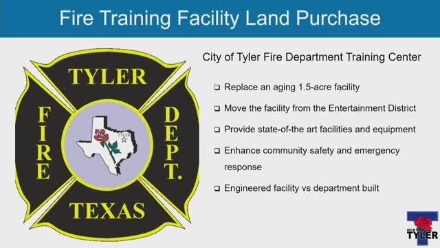 City Council approves $1.3M for new Tyler Fire Department training facility purchase