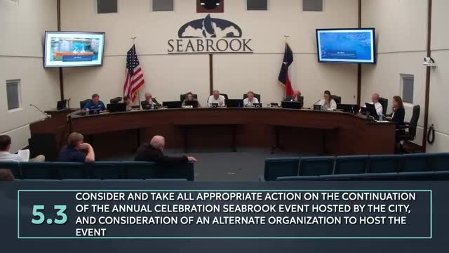 Seabrook Council debates funding and management of Celebration Seabrook event