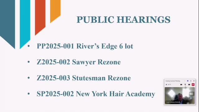 Hearing examiner takes record on Rivers Edge 6‑lot preliminary plat; decision due in 10 working days