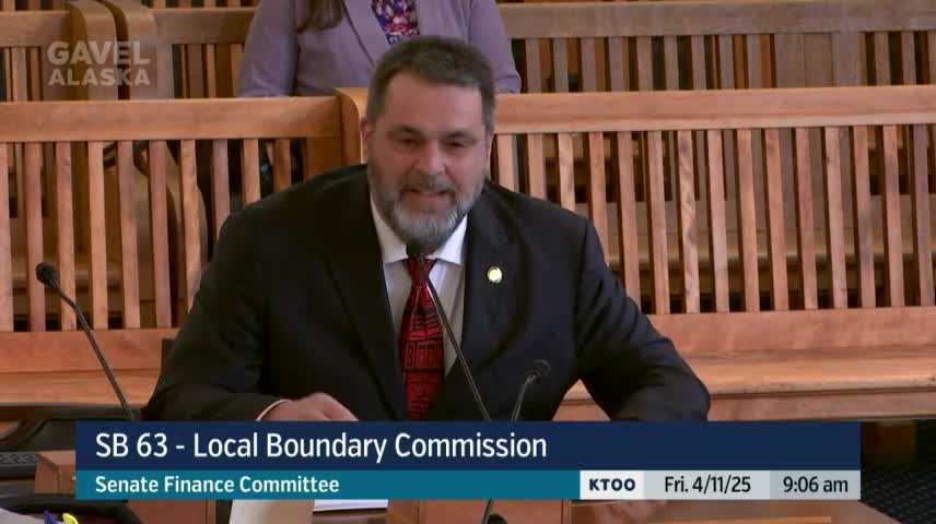 Senate Bill 63 aims to enhance unorganized borough representation in Alaska's boundary commission