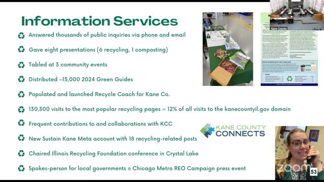 Courtney Meyer coordinates recycling initiatives and community events in Kane County