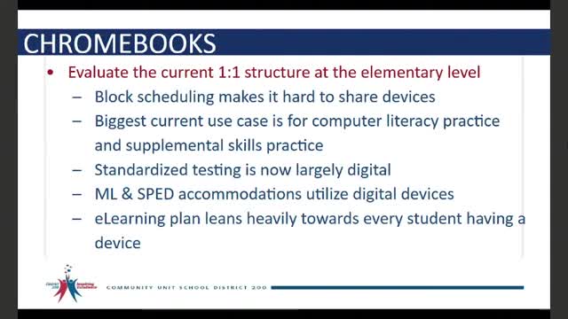 Elementary Schools evaluate 1 to 1 Chromebook model for enhanced learning and testing