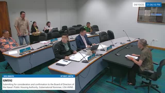 Lisa Ann Darcy advised and consented to HPHA board after questions on resident relocations and oversight