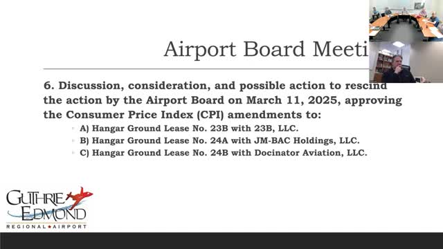 Regional Airport Board approves Park Hill engineering contract, rescinds and re-adopts CPI billing adjustments; minutes, financials approved