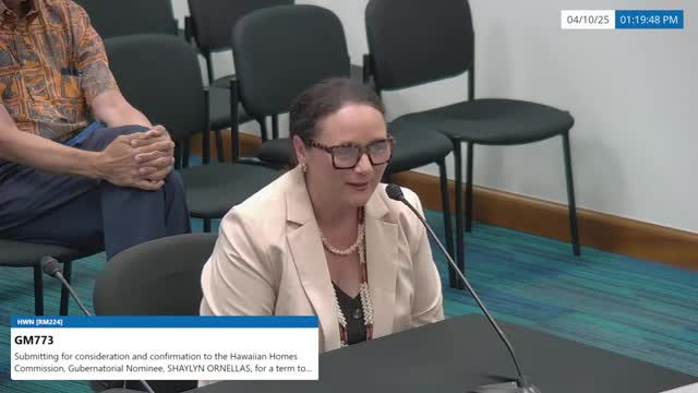 Senator McCord questions nominee on Act 279 and Kauai housing needs
