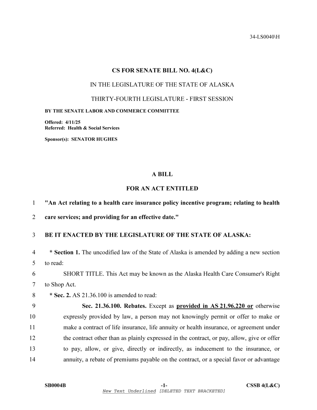 Alaska proposes new healthcare incentive program for insurance policies