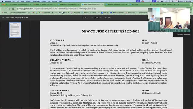 Lewisburg high school adds Algebra II for ninth grade and new electives for 2025–26