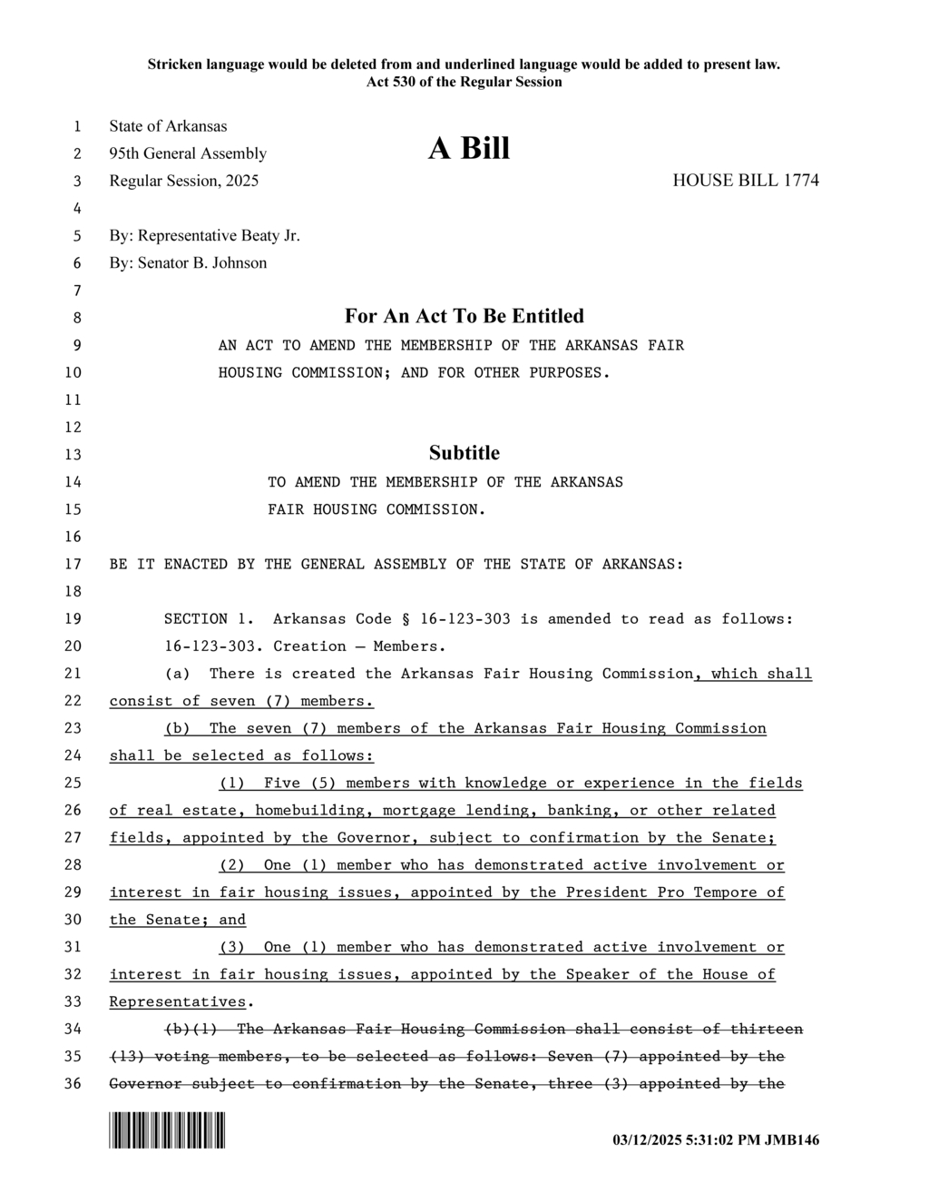 Arkansas Fair Housing Commission changes membership requirements and term limits