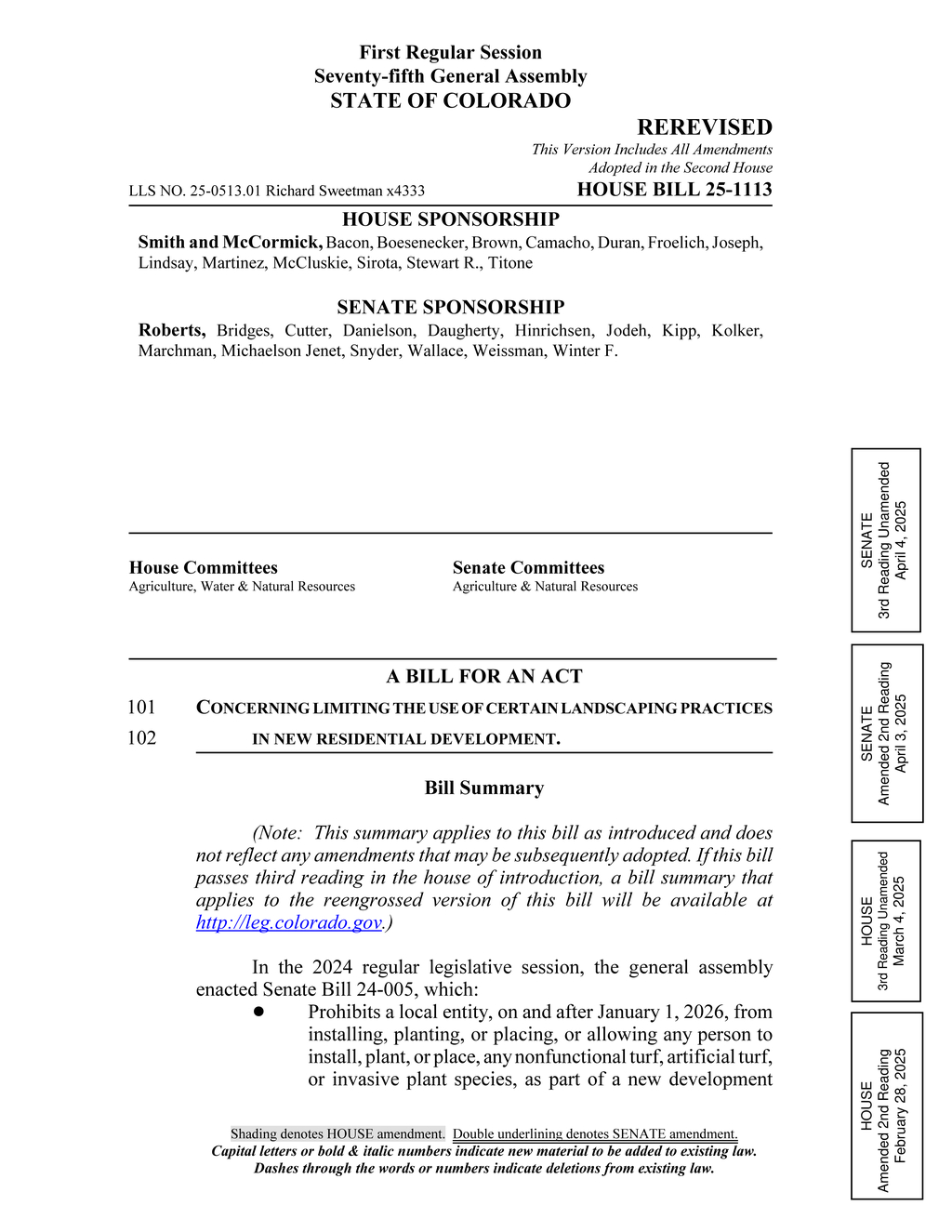 Colorado General Assembly moves to ban nonfunctional turf to conserve water resources