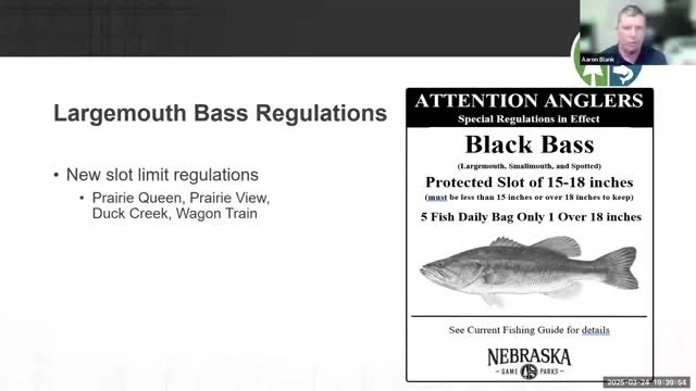 NGPC Southeast District to test protected 15–18 inch bass slot and 5-fish bag on select reservoirs