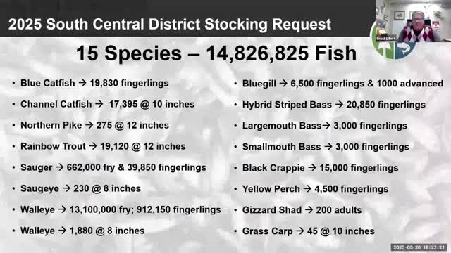 South Central District plans stocking 15 million fish including walleye and crappie