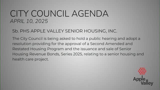 Apple Valley council approves private-activity bonds for Presbyterian Homes Orchard Path Phase 3, 4-1