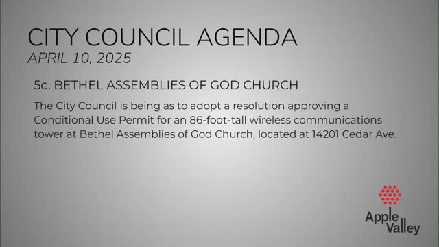 Apple Valley council approves 86-foot cell tower at Bethel Assembly Church with sidewalk condition