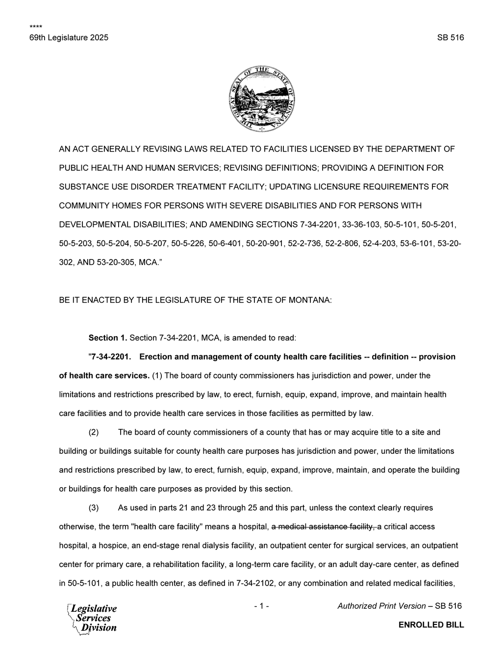 Montana Legislature updates licensing rules for specialty hospitals and home health agencies