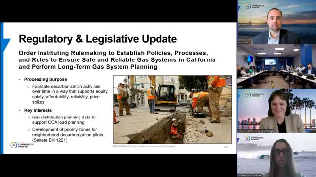 Community Power staff outline CPUC rulemakings on gas planning, customer renewables, meters and PCIA