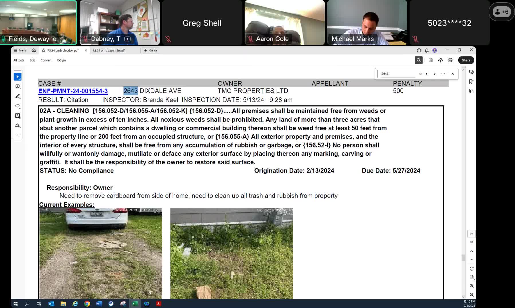 Ethan Walton addresses board over Prentice Street violation case