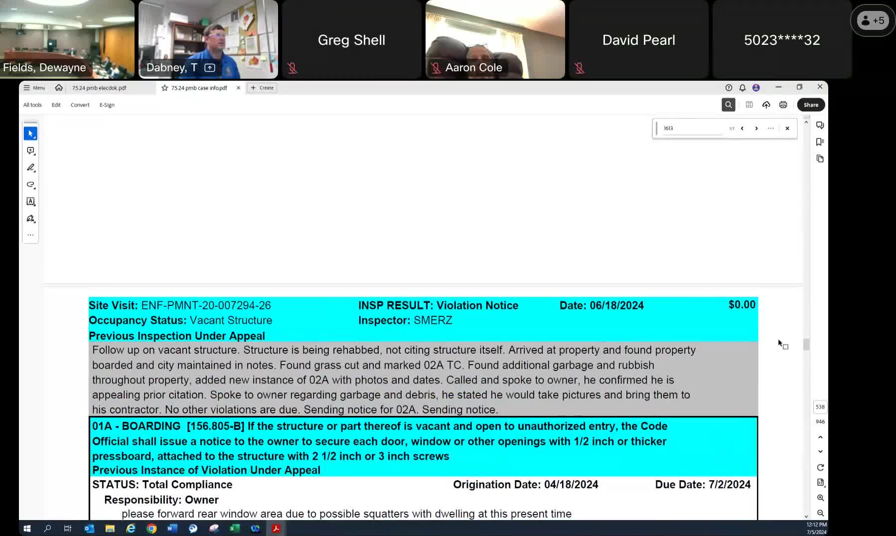 City officials secure and board abandoned property for community safety