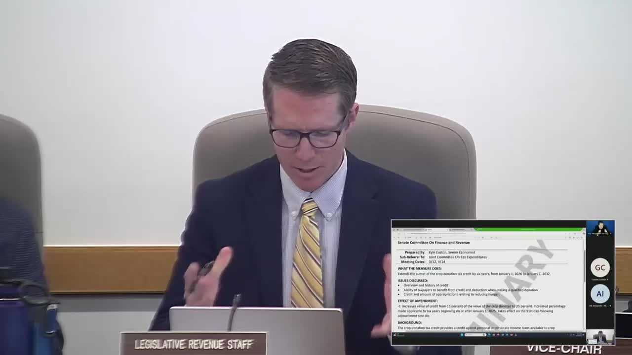 Oregon committee approves increased tax credit for crop donations to 25%