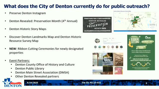 Denton launches initiatives to enhance historic preservation community engagement