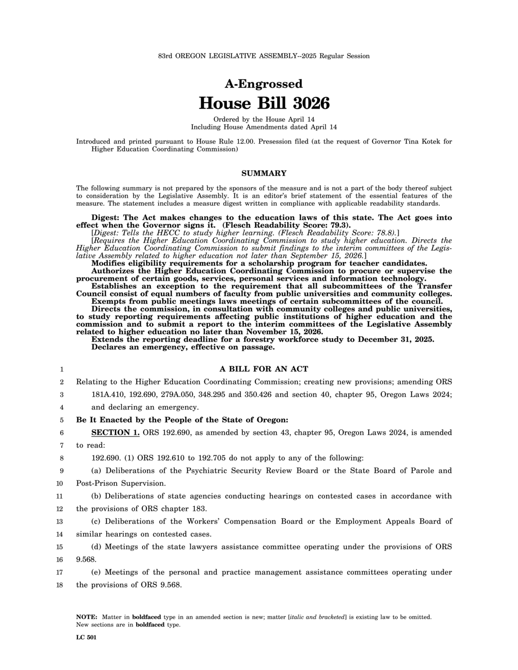 Governor Kotek directs HECC to study higher education reforms in Oregon