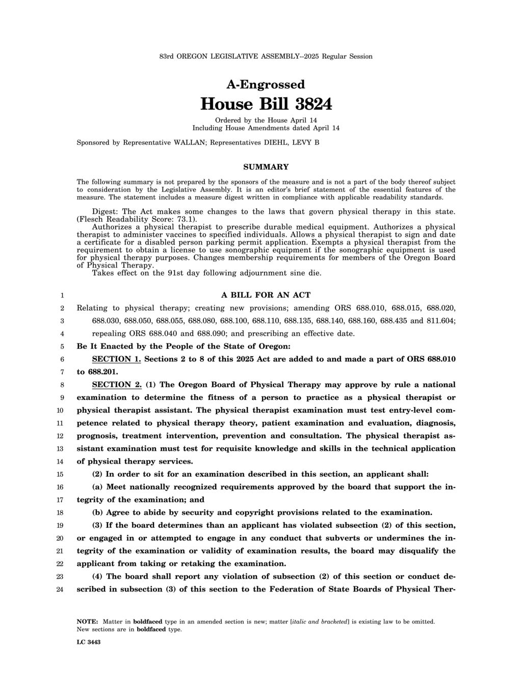 Oregon Board updates licensing requirements for physical therapist assistants