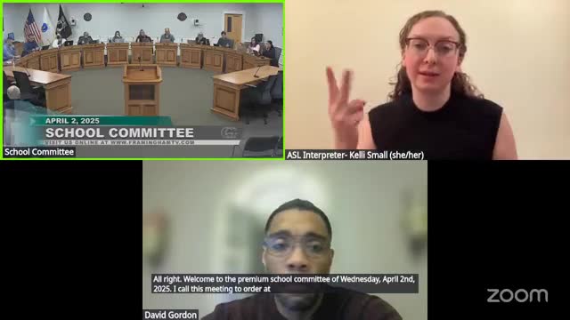 Framingham School Committee hosts meeting with live interpretation and public comments