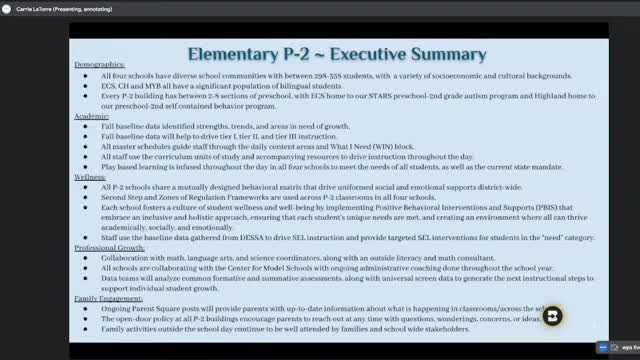 Principal Kiley presents preschool through grade 2 improvement plan for Wallingford schools