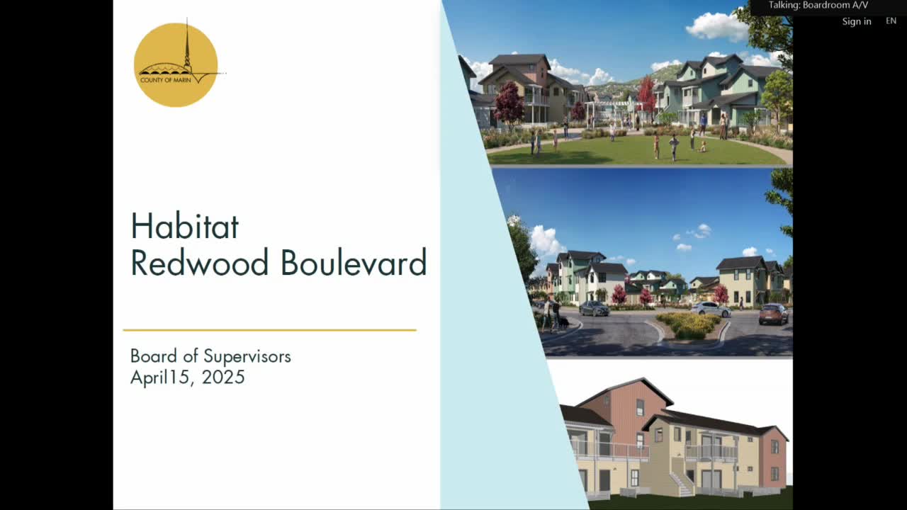 Marin County approves Habitat for Humanity's $100K loan for Redwood Boulevard housing project