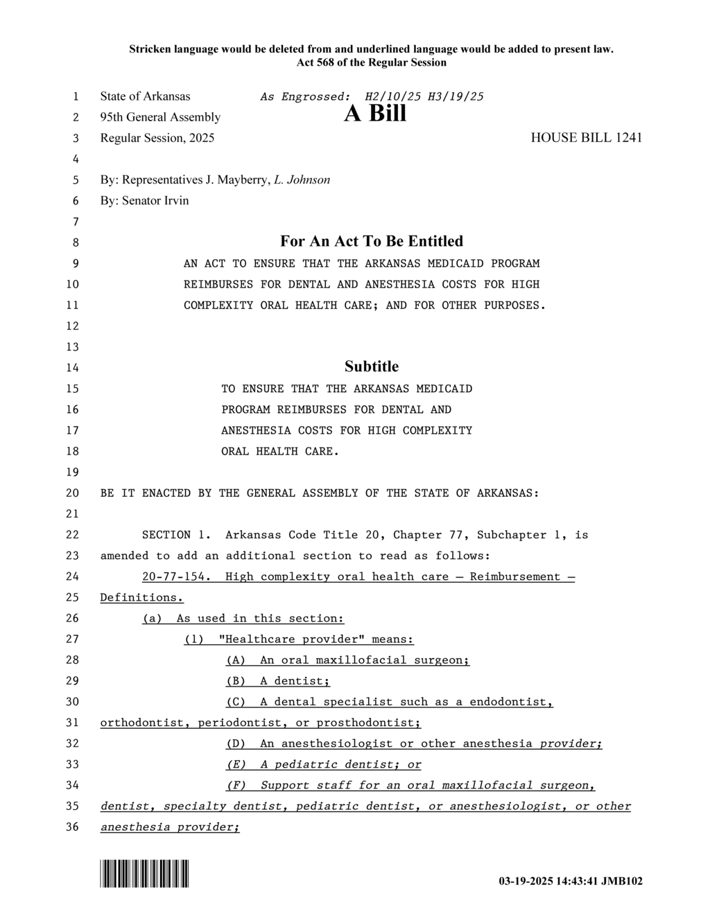 Arkansas legislators propose Medicaid coverage for dental and anesthesia costs